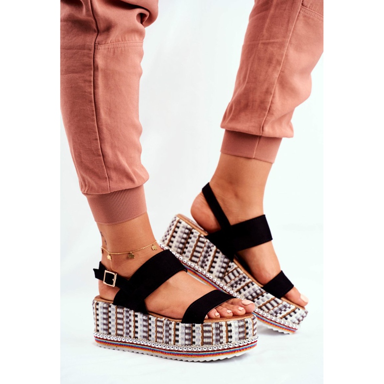 ADY Ženske sandale na platformi Black Sandy crna 2