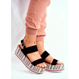 ADY Ženske sandale na platformi Black Sandy crna 1