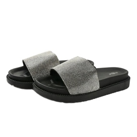 Crne papuče sa šljokicama SF-01 crno 2