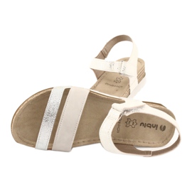 Sandale s kožnim umetkom Inblu Argento OF019 bijela siva 4