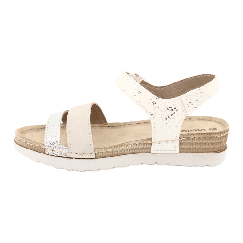 Sandale s kožnim umetkom Inblu Argento OF019 bijela siva 1