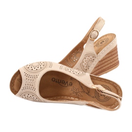 Evento Udobne sandale na klin 20SD98-1862 smeđa žuta boja 4