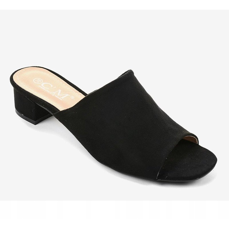 Crne papuče s visokim potpeticama 77-91 crna 1