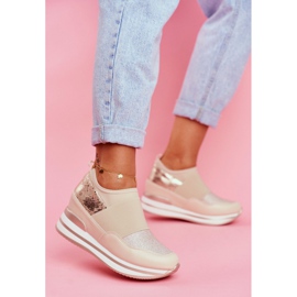 Ženske sportske cipele na klin Bež Cold Play 1