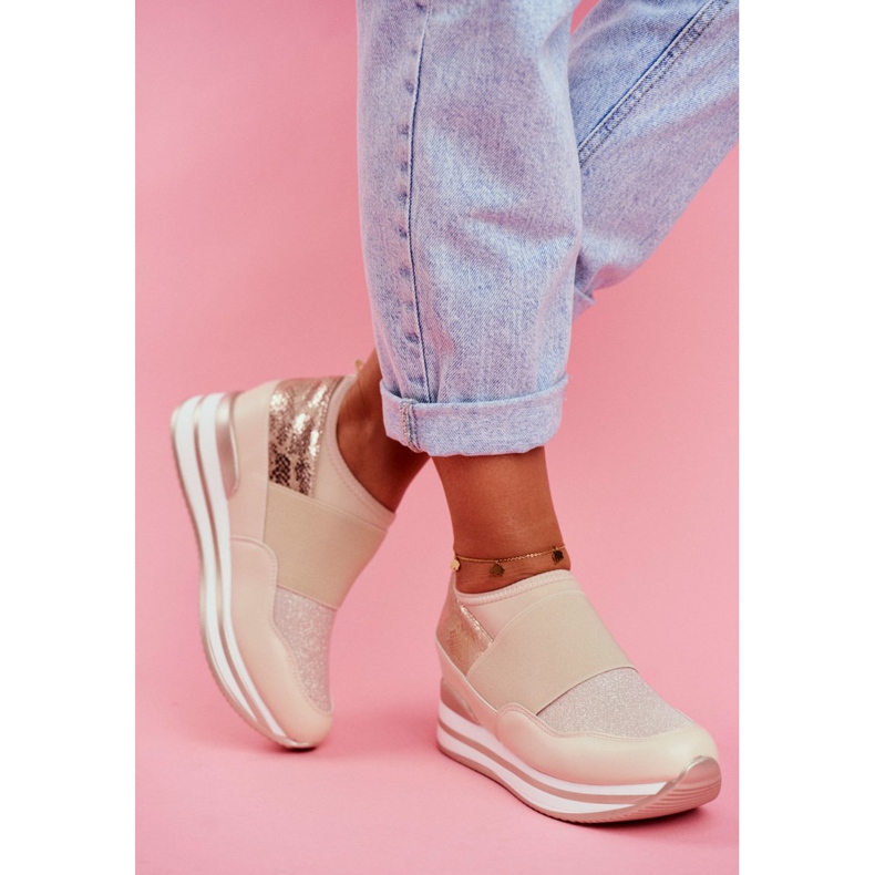 Ženske sportske cipele na klin Bež Cold Play 2