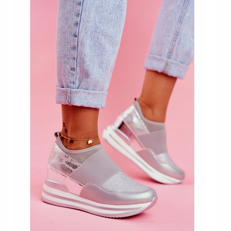 Ženske sportske cipele na klin sive boje Cold Play siva 2