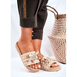 SEA Ženske papuče s školjkama Bež ljeta 1