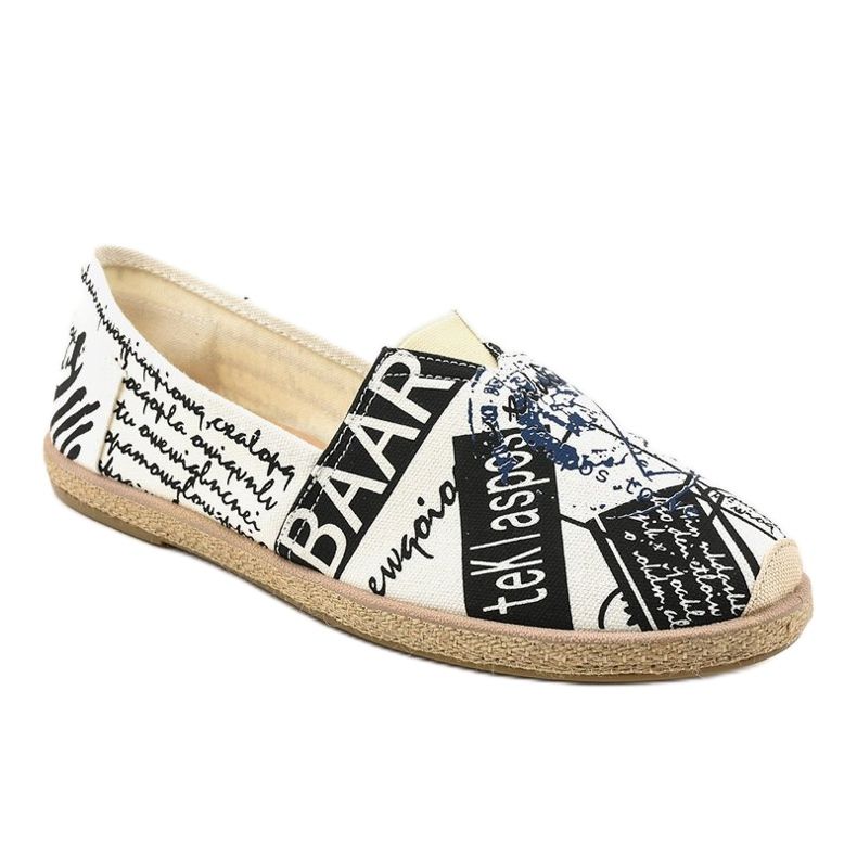 Bijele muške cipele za espadrile BKA-48 bijela crno 1