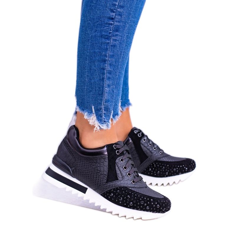 Crne ženske sportske cipele sa šljokicama Lu Boo Infinitiale crno 2