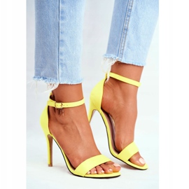 PS1 Ženske sandale na visokoj peti, eko-antilop, žuta Liberty žuta boja 1