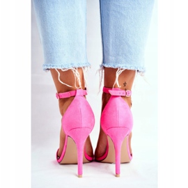 SEA Ženske sandale na visokoj peti od eko-antilopa Fuchsia Liberty ružičasta 2