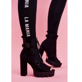 PS1 Ženske gležnjače Otvoreni prst Black Gladios crno 2