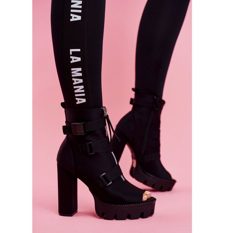 PS1 Ženske gležnjače Otvoreni prst Black Gladios crno 2