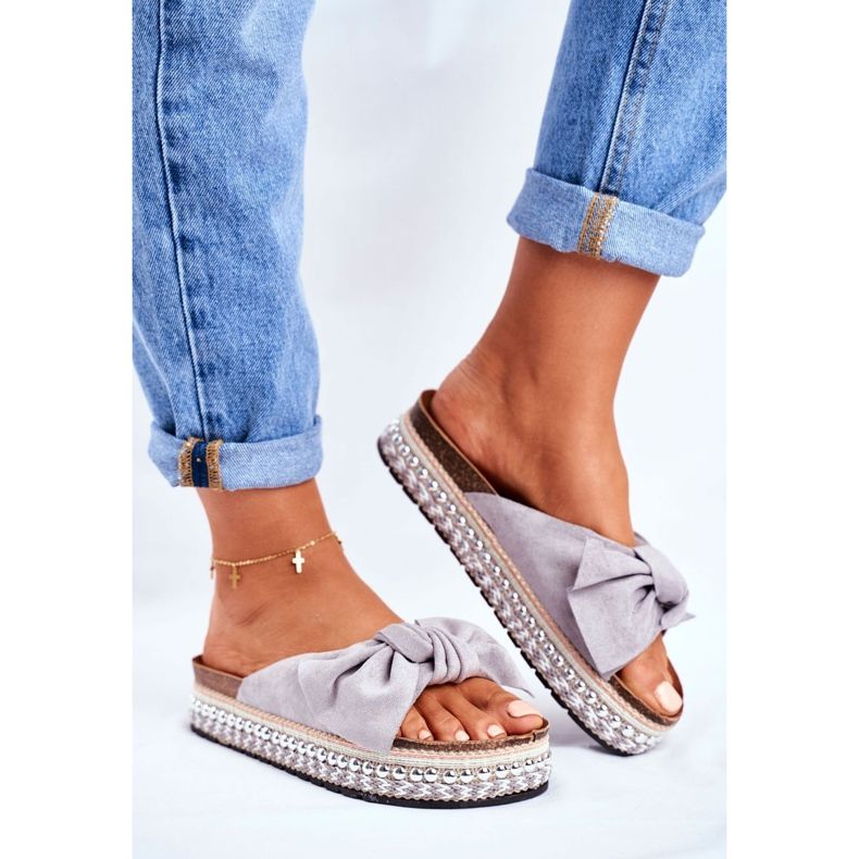 Ženske visoke papuče Grey Mortigo siva 1