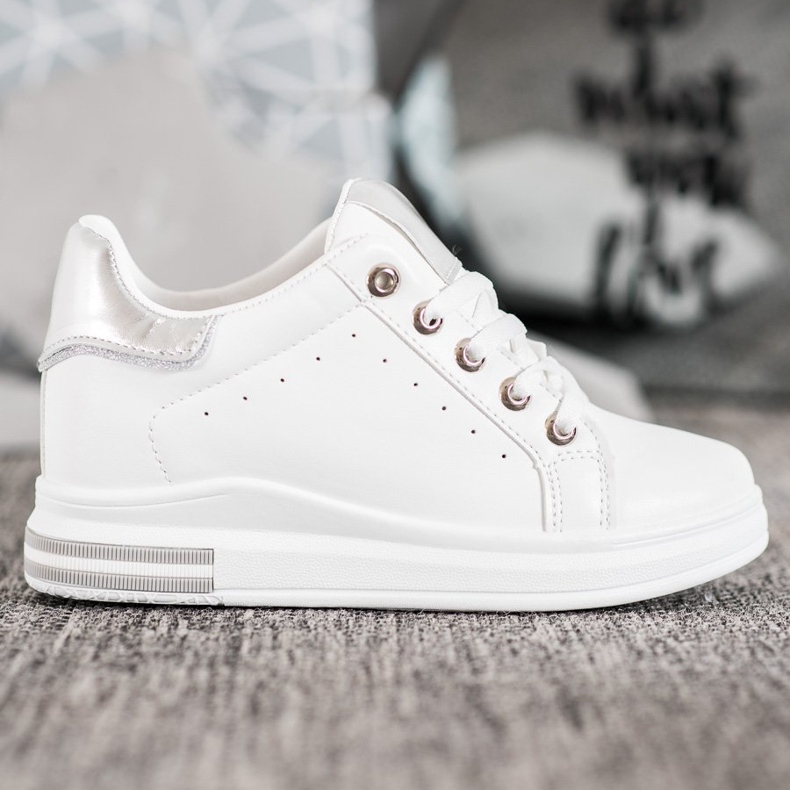 SHELOVET Sportske cipele na klin bijela 2