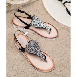 SDS Sandale na platformi s ukrasima crna 2