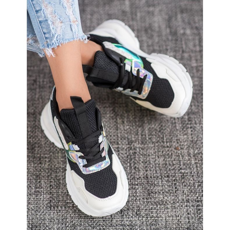 Mannika Modne tenisice s mrežom crno 2