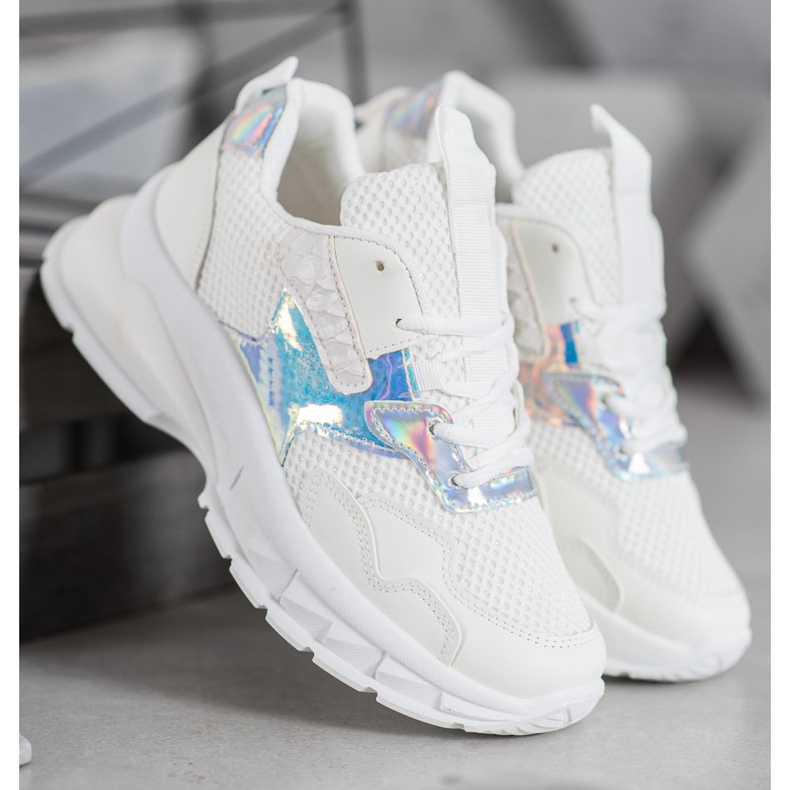 Mannika Modne tenisice s mrežom bijela 2