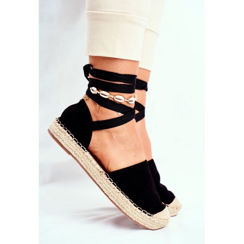 SEA Ženske espadrile, vezane platnom, Black Bonjour crno 2