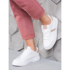 SHELOVET Sportske cipele sa sjajem bijela 2