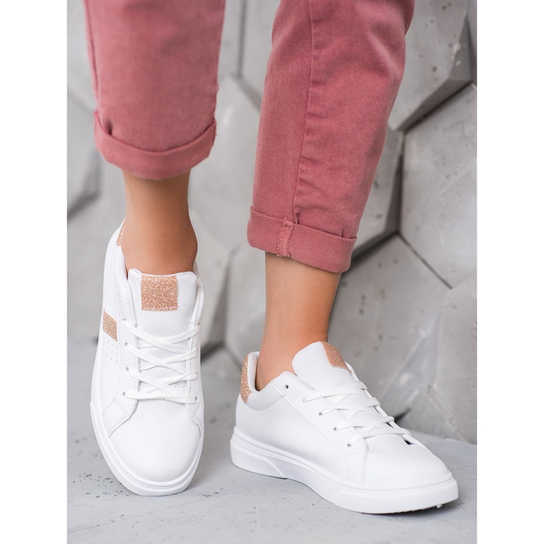 SHELOVET Sportske cipele sa sjajem bijela 1