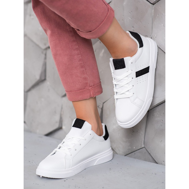 SHELOVET Sportske cipele sa sjajem bijela 2