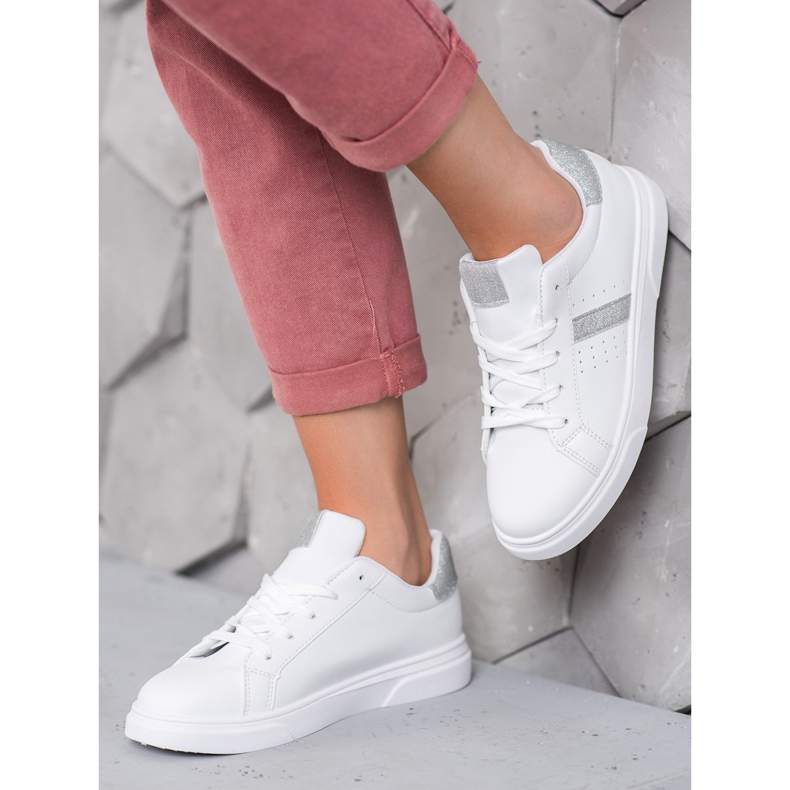 SHELOVET Sportske cipele sa sjajem bijela 2