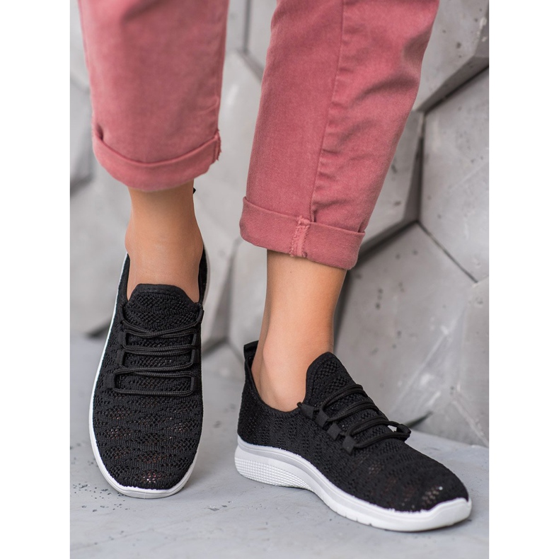 SHELOVET Crne ažurne cipele crno 1