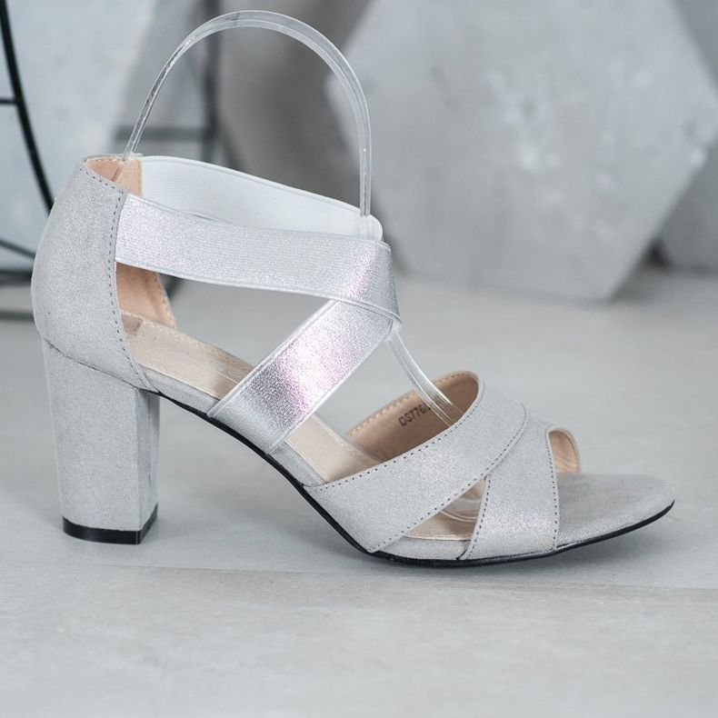 Filippo Srebrne klizne sandale siva 2