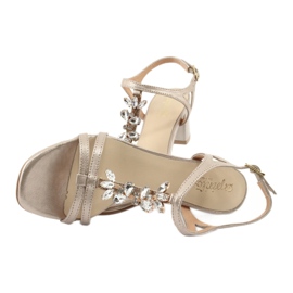 Zlatne sandale na postolju sa cirkonom Espinto S352 zlatna 8