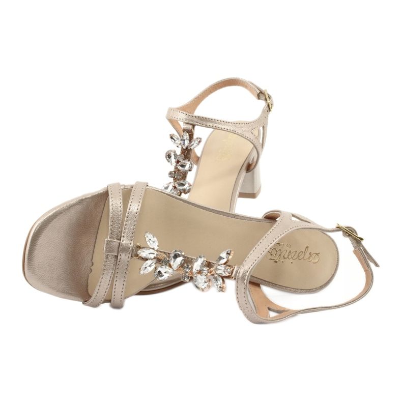 Zlatne sandale na postolju sa cirkonom Espinto S352 zlatni 8