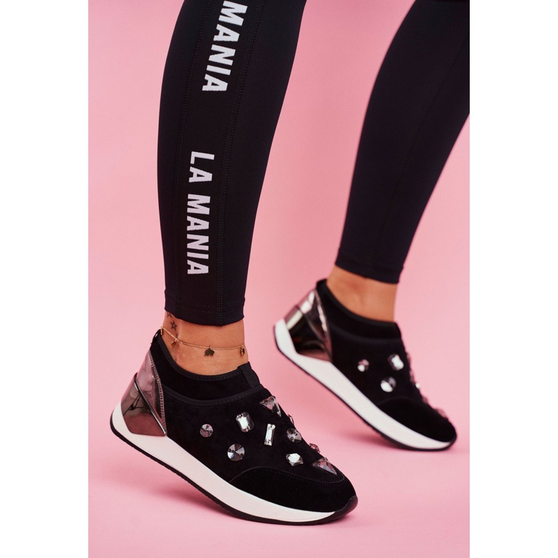 SEA Ženske sportske cipele s kristalima Black Todo crna 1