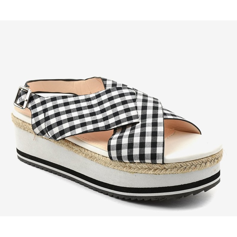 Crne sandale na platformi 1508-1 bijela 1