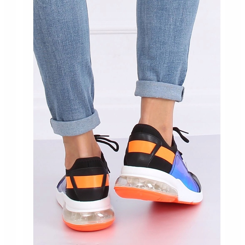 Crne ženske sportske cipele F-3336 CRNE / NARANČAste crno 2