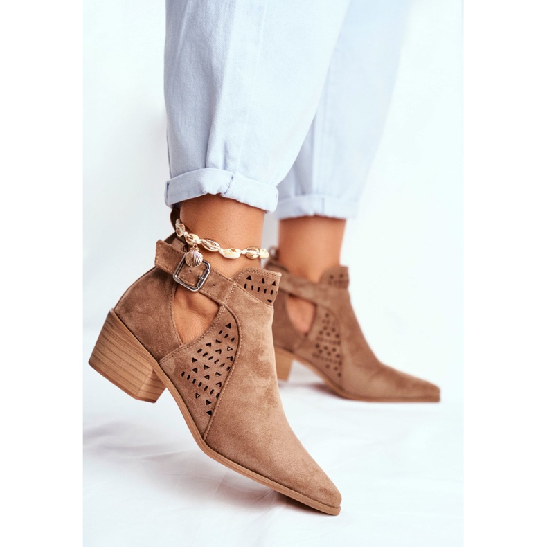 Bellucci Ženske čizme s izrezanom oprugom Bež Rita 2