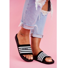 Ženske papuče Big Star Black FF274A353 bijela crno 1