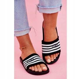 Ženske papuče Big Star Black FF274A353 bijela crno 2