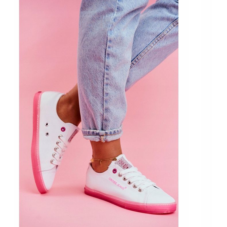 Ženske tenisice Cross Jeans White Pink FF2R4075C bijela ružičasta 2