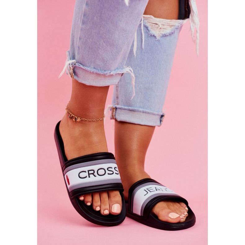 Cross Jeans Ženske papuče Križ traperice crne FF2R4159C bijela crna 2