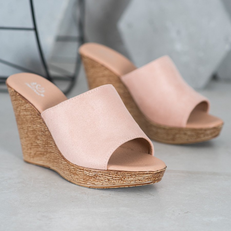 Small Swan Lagane papuče od antilopa ružičasta 2