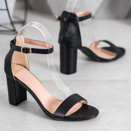 Small Swan Elegantne sandale s visokim potpeticama crna 1