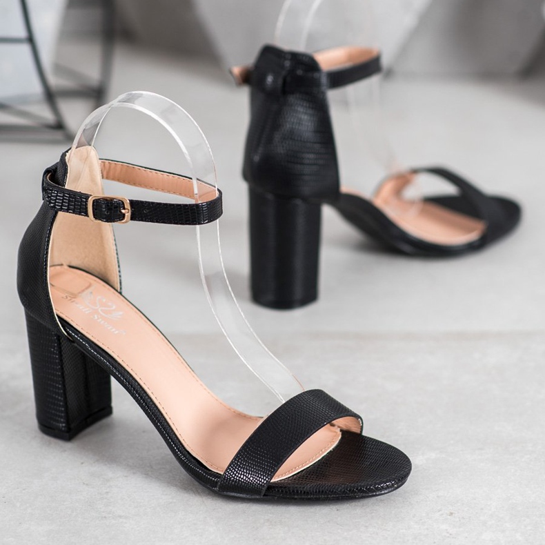 Small Swan Elegantne sandale s visokim potpeticama crna 1