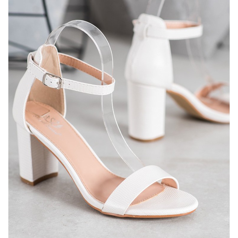 Small Swan Elegantne sandale s visokim potpeticama bijela 1