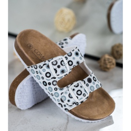 SHELOVET Udobne papuče s uzorkom bijela crna siva 1