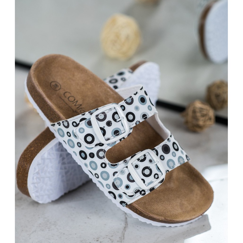 SHELOVET Udobne papuče s uzorkom bijela crno siva 1