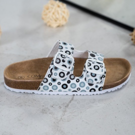 SHELOVET Udobne papuče s uzorkom bijela crno siva 2