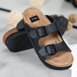 SHELOVET Crne papuče na platformi crno 2