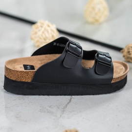 SHELOVET Crne papuče na platformi crno 1