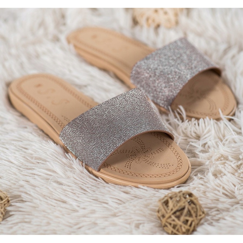 Small Swan Papuče sa sjajem višebojan siva žuta boja 1