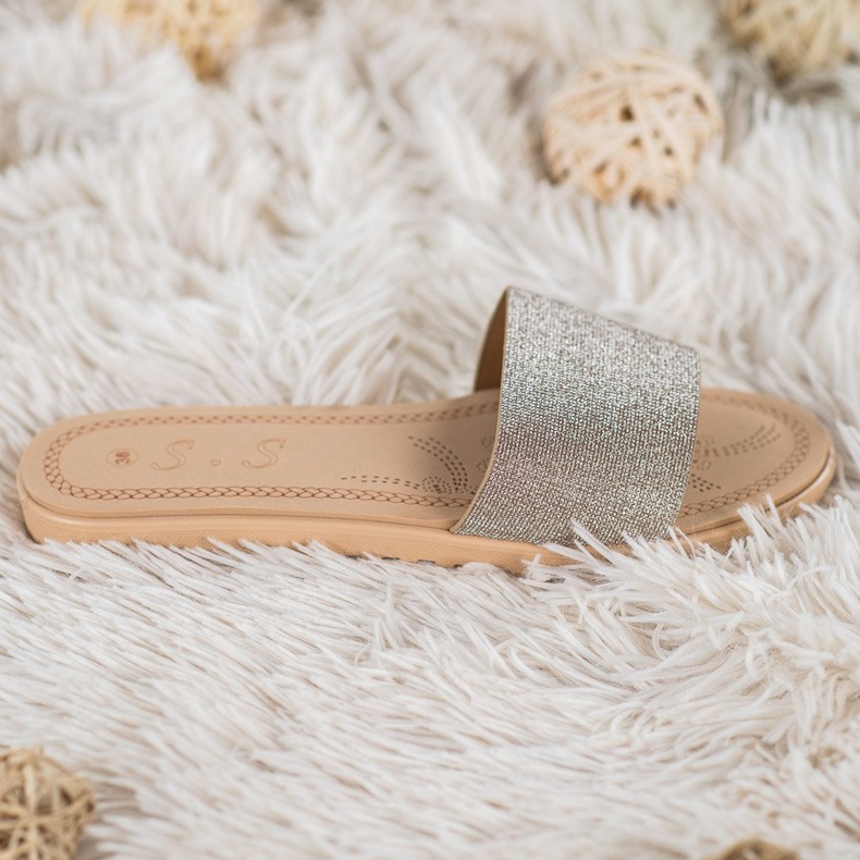 Small Swan Papuče sa sjajem višebojan žuta boja 2